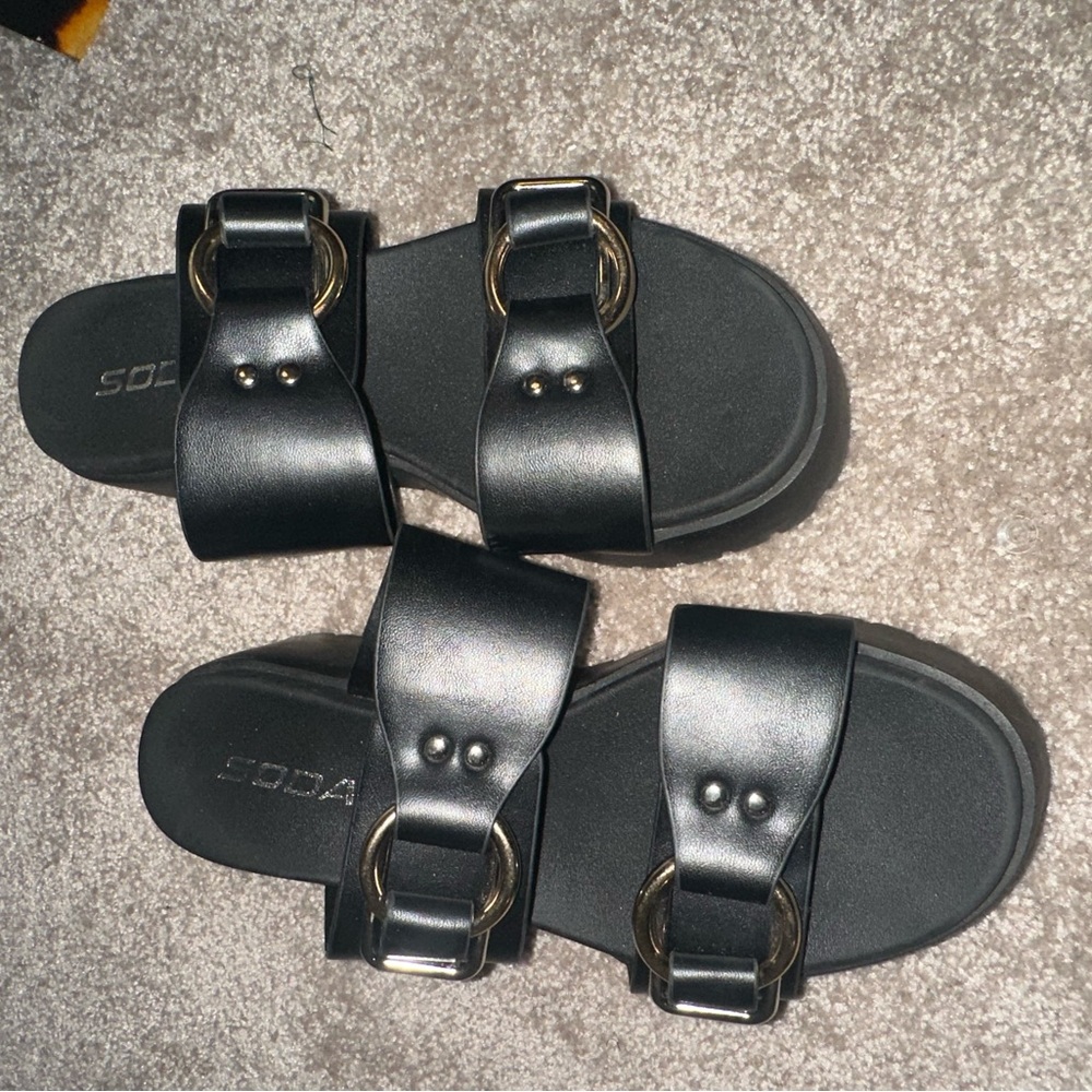 Platform mixed metal sandals